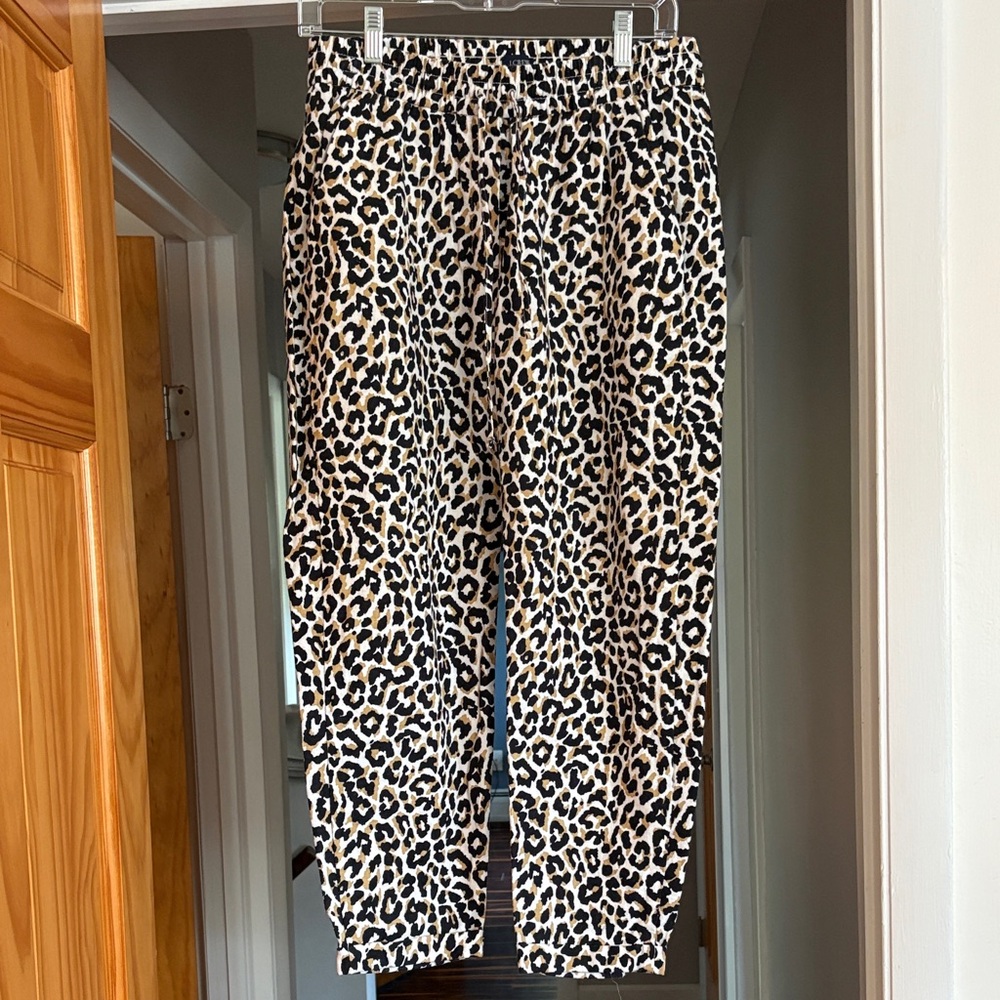 J. Crew Black and Tan Animal Print Pants